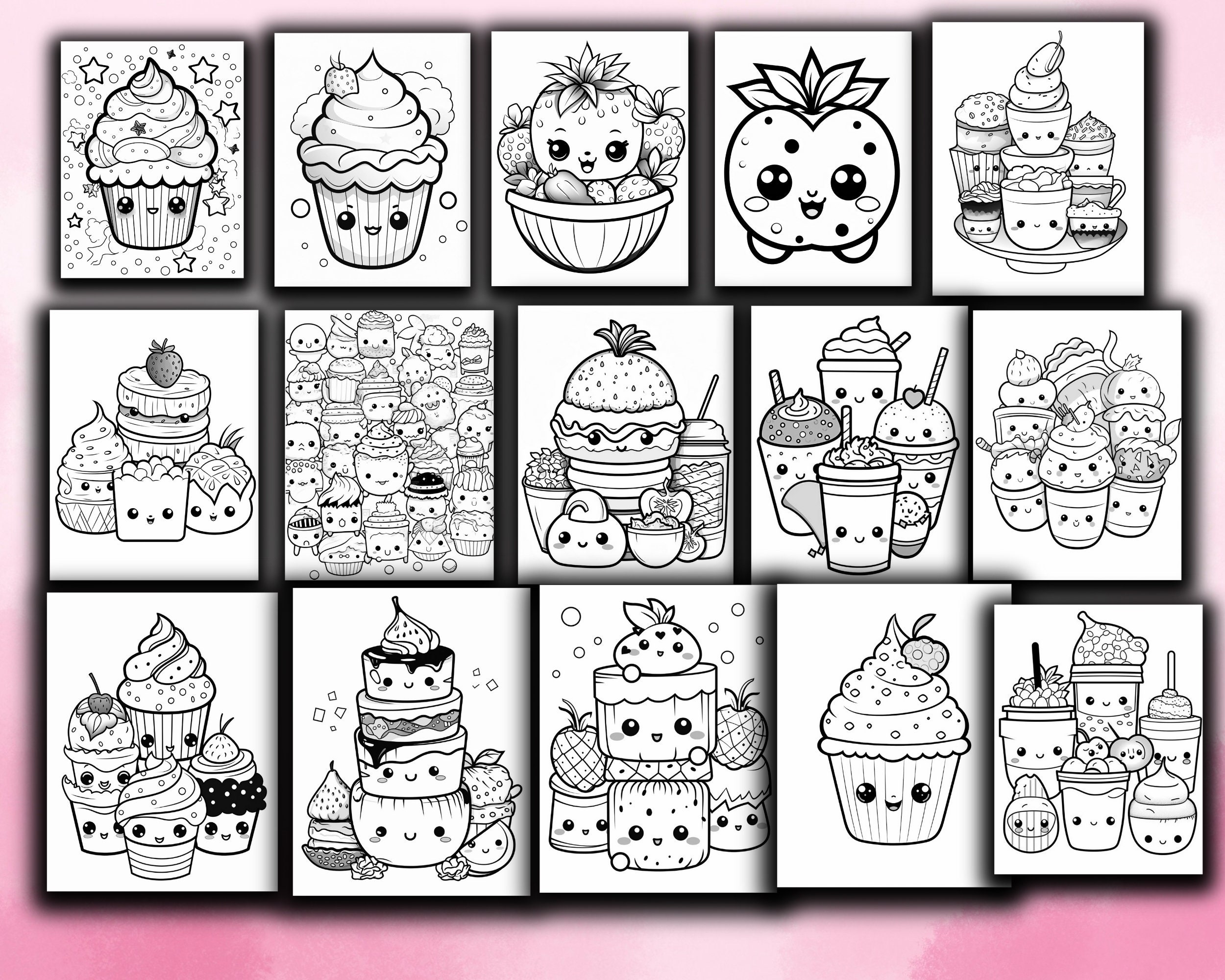 Kawaii Coloring Pages 200 Pages Cute Coloring Pages for Kids and Adults ...