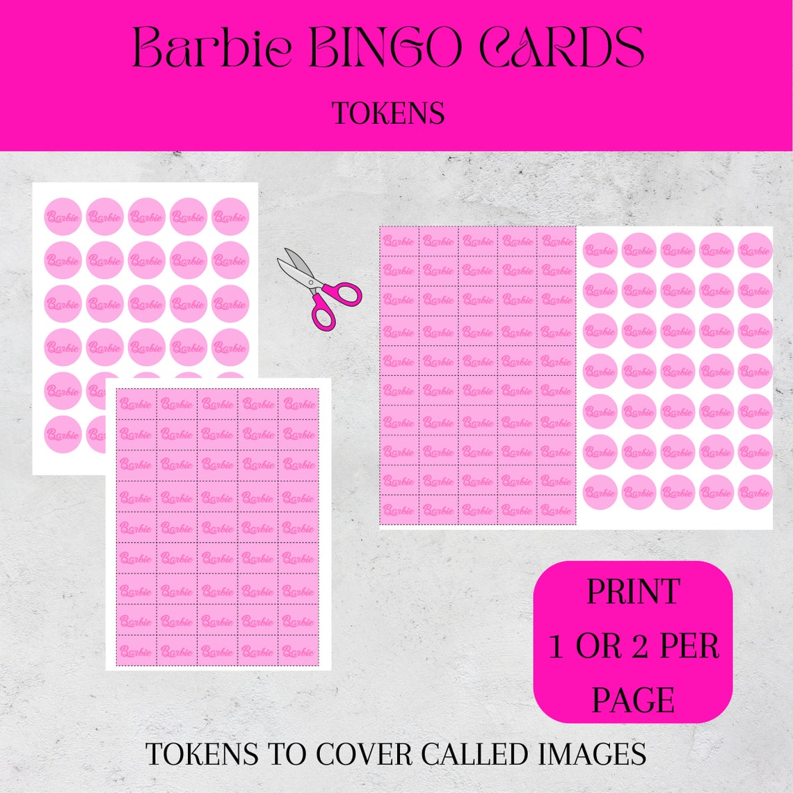 Barbie Bingo, 30 Printable Barbie Bingo Cards, Princess Birthday