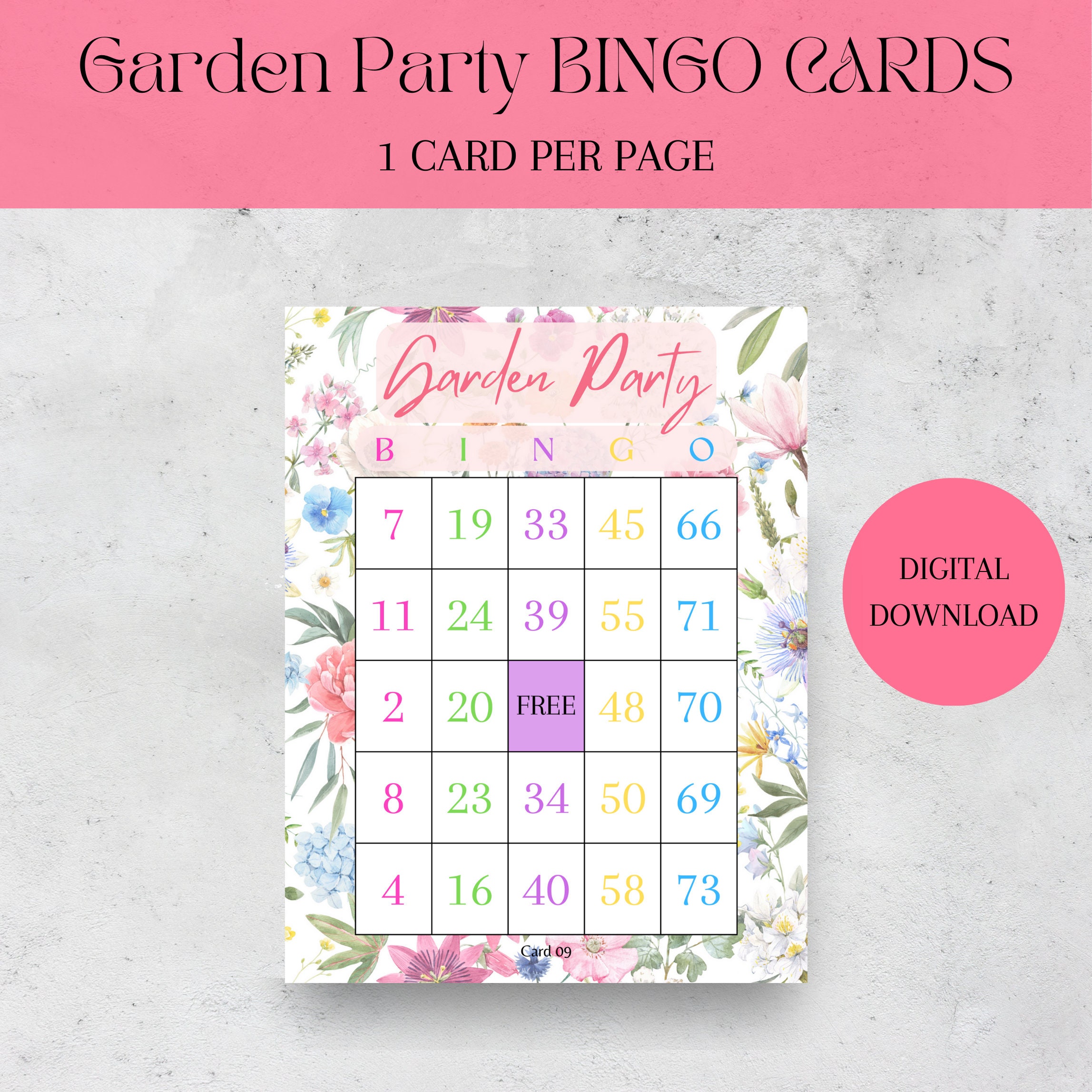 Garden Party Bingo, 30 Printable Garden Bingo Cards, Tea Party Game ...