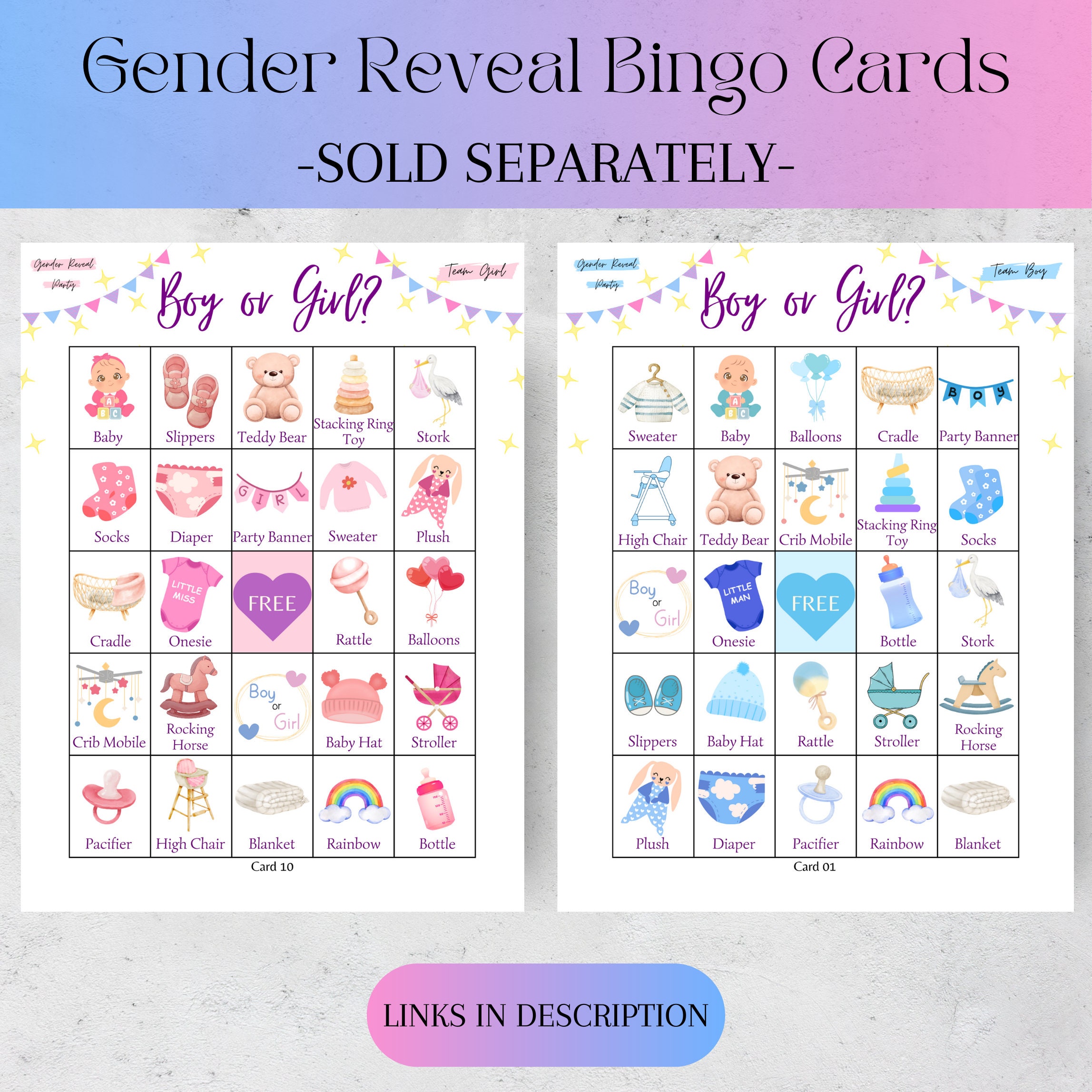Baby Girl Bingo, 30 Baby Shower Bingo Cards, Baby Girl Shower Printable ...