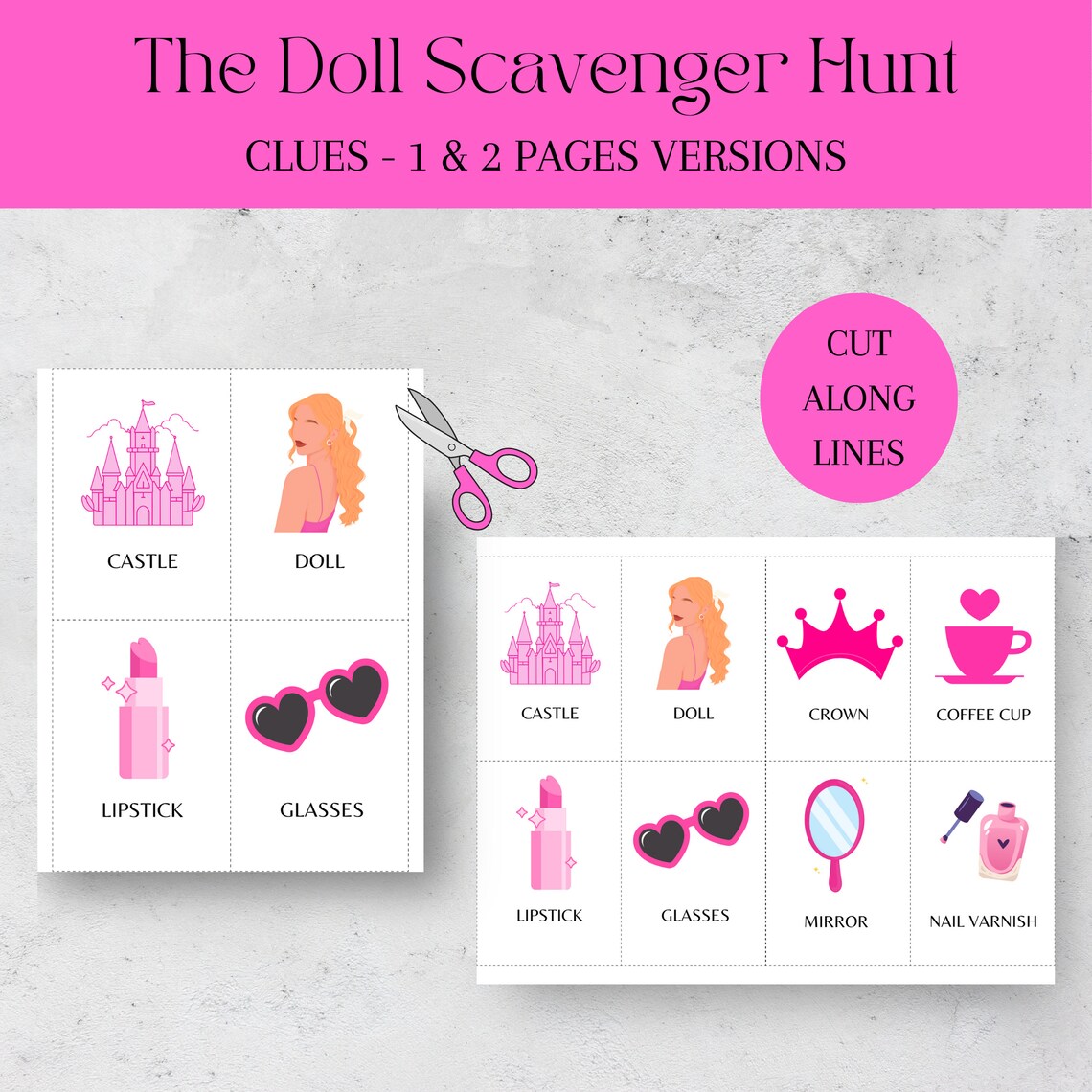 The Barbie Doll Scavenger Hunt for Kids, Indoor Outdoor Barbie Game ...