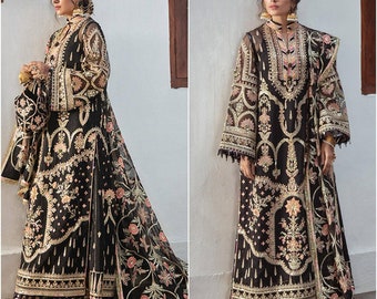 Latest Pakistani Dresses Wedding mehndi nikkah Clothes Embroidery Suit Indian dress Collection Black sharara kameez Custom stitch eid party