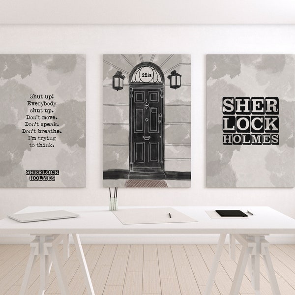 Sherlock Holmes Posters TV Series - Movie Poster - Cinema Poster, Home Office Decoration, Art Poster, Hand Drawing