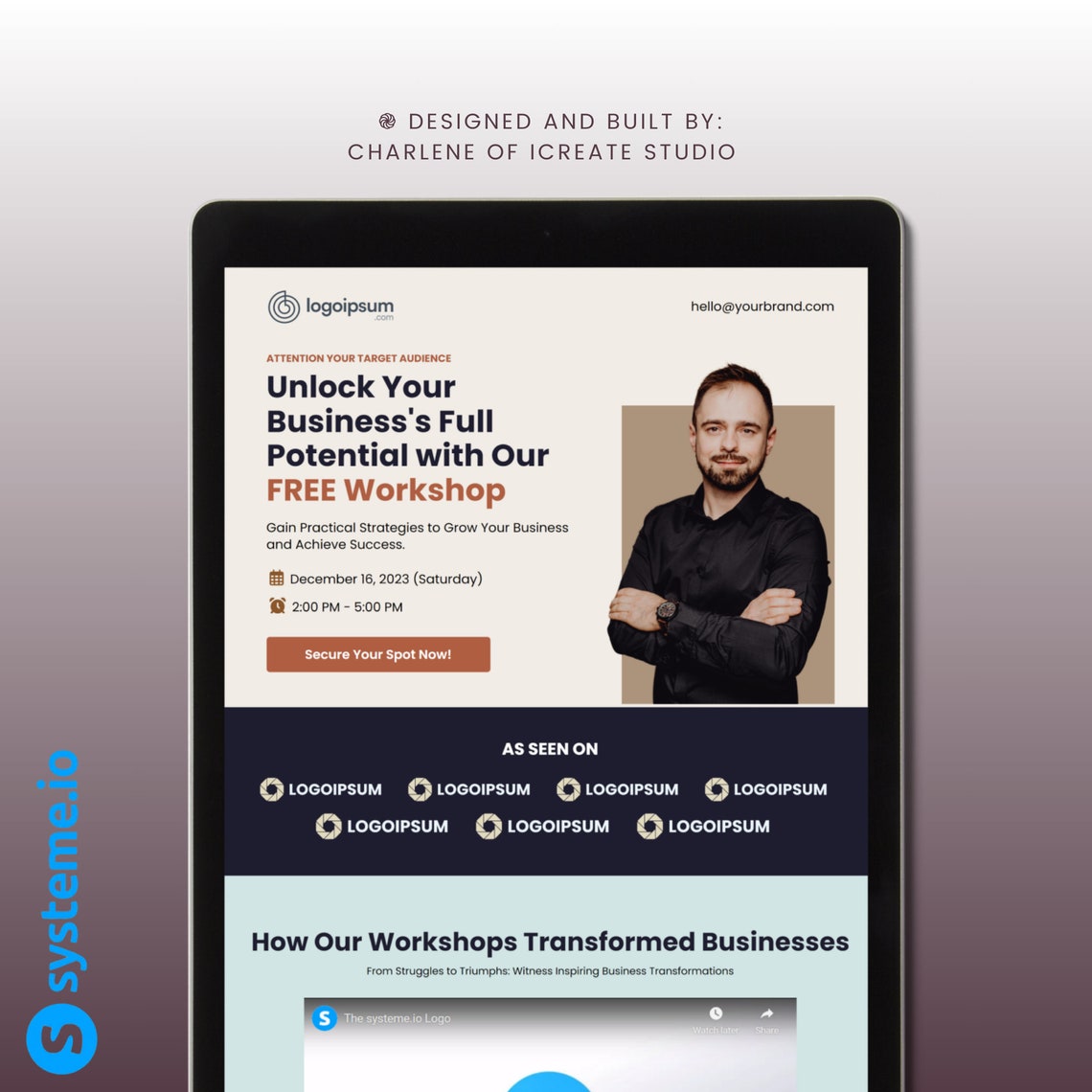Systeme.io Template or Webinar Lead Funnel Template Funnel for