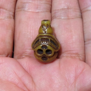 Nepal Tibet Buddhist Carved Yak Bone Citipati Skulls Mala Prayer Guru Bead (g16)