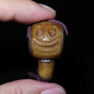 Nepal Tibet Buddhist Carved Yak Bone Citipati Skulls Mala Prayer Guru Bead (i5)