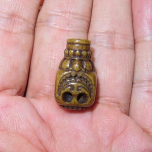 Nepal Tibet Buddhist Carved Yak Bone Citipati Skulls Mala Prayer Guru Bead (g18)