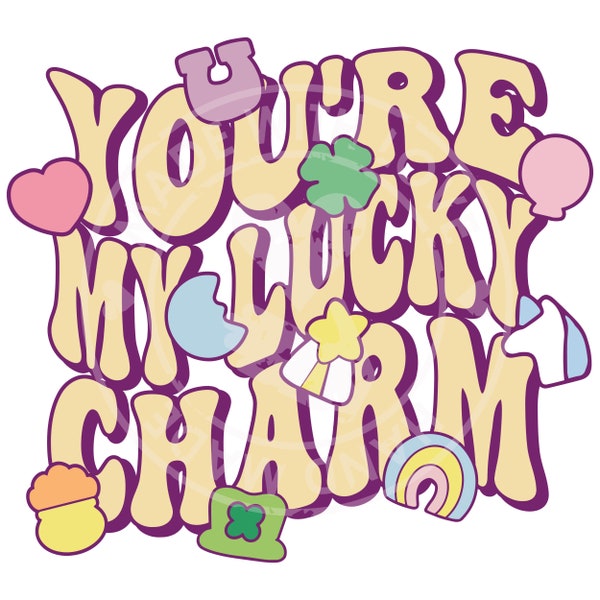 You're My Lucky Charm PNG, St Patties PNG, St Patrick's Day PNG, Wear Green, Can't Pinch This, Digital File, Retro Vintage