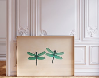 Dragonfly Wall Decor For Living Room Vintage Dragonfly Wall Art For Entryway Dragonfly Digital Print for Office
