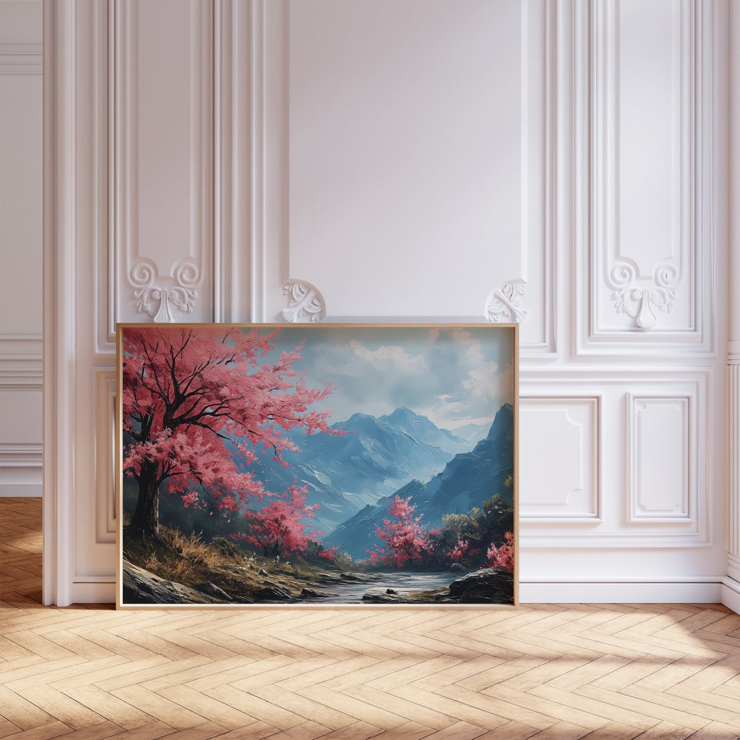 Cherry Blossom Tree Wall Decor for Living Room Cherry Blossom Tree Oil ...