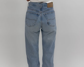 Vintage High Rise Slim Fit Jeans in Hellblau