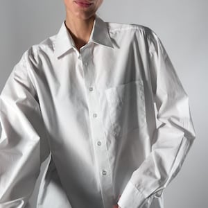 Vintage Oversized Shirt aus Baumwolle in Knallweiss