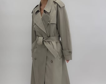 80s Vintage Double Breasted Unisex Trench Coat