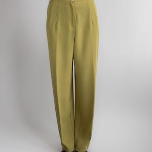 90s High-Waisted Suit Trousers | Lime Green