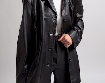 Italian Vintage Nappa Leather Jacket | Black