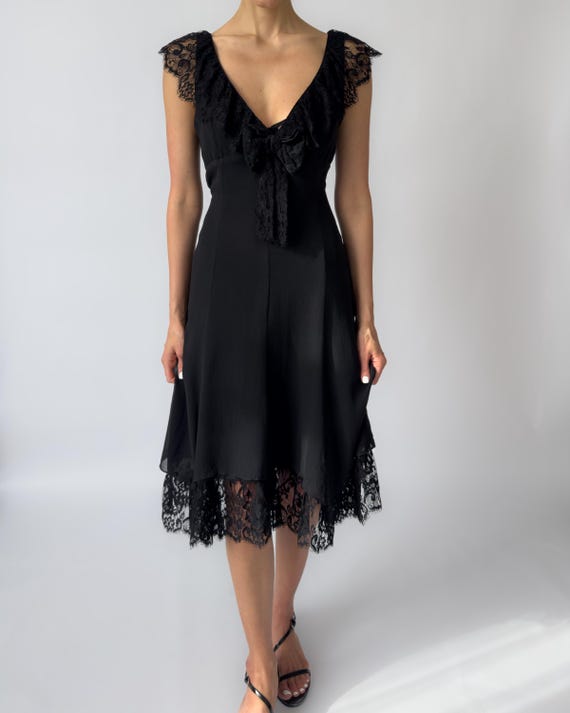 lace embroidered sling irregular dress Embroidered Long backless Sling Dress – ARCANA ARCHIVE main image 1