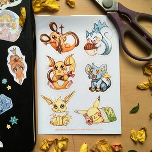 Planche Sticker Pokemon à découper soi-même