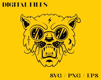 Cat Svg, Horror Cat Svg, Cat Head Svg, Mexican Cat Face Svg, Fancy Cat Svg, Halloween Svg, Animal Svg, Png, Eps