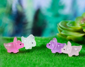 DIY Mini Dinosaur Luminous Doll house Miniature Figurines Glow in the Dark Resin Dinosaurs for Fairy Garden, Terrarium & Décor Kids Crafts