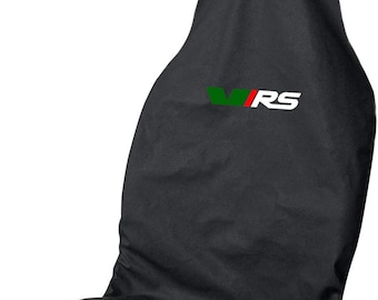 Skoda VRS Logo Premium Large 4x4 Front Car Seat Cover Protector Waterproof- Available in Black Blue Grey Maroon Green Yellow Orange & More