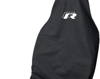 VW R Line Logo Premium Large 4x4 Front Car Seat Cover Protector Waterproof - Available in Black Blue Red Green Grey & More!