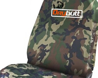 Drybutt Sports Range FISHING FISHERMAN FISHER Premium Large 4x4 Front Car Seat Cover Protector Waterproof- Available in All Colours