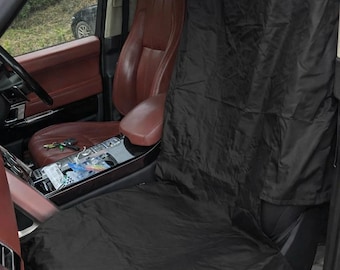 XL Garage Premium Front Car Seat Cover Protector Waterproof- Available in Black Blue Grey Red Easy On/Off FREE PERSONALISATION & Wheel Cover