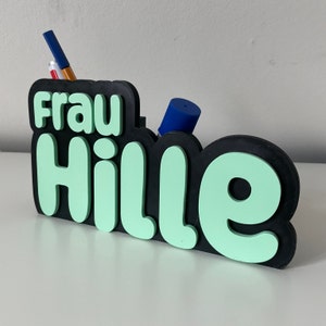 Organizer mit Namensschild für den Schreibtisch // 2in1 // viele Farben // alle Namen Bild 1