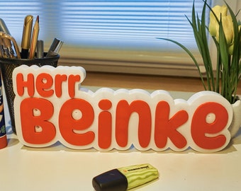 Name plate / desk / teacher sign / teacher gift / multicolored / different colors can be combined / individual