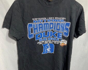 Vintage 80s Duke Blue Devils T-shirt - Nutmeg Mills NCAA - Size M