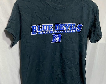 Vintage 80s Duke Blue Devils T-shirt - Nutmeg Mills NCAA - Size M