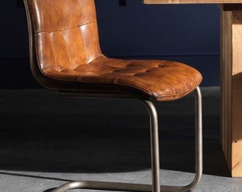 Vintage Brown Leather  industrial chair