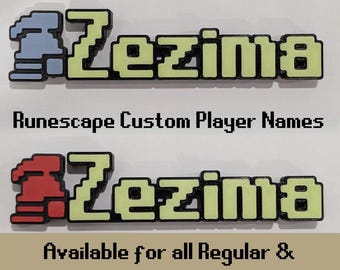 Personalised RuneScape NamePlate // Glow In the Dark // RuneScape Gift // Iron-Man