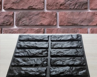Crushed Brick 3D plastic mold for making decorative (artificial) stone FREE Shipping!