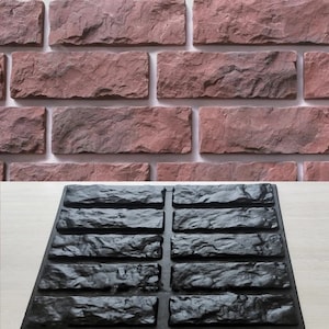 Crushed Brick 3D plastic mold for making decorative (artificial) stone FREE Shipping!