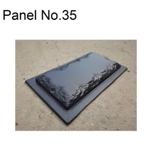 May include: A rectangular, dark gray panel with a textured surface, set within a slightly larger, flat, dark gray frame. The text "Panel No.35" is displayed at the top of the image. The panel appears to be made of a solid material.
