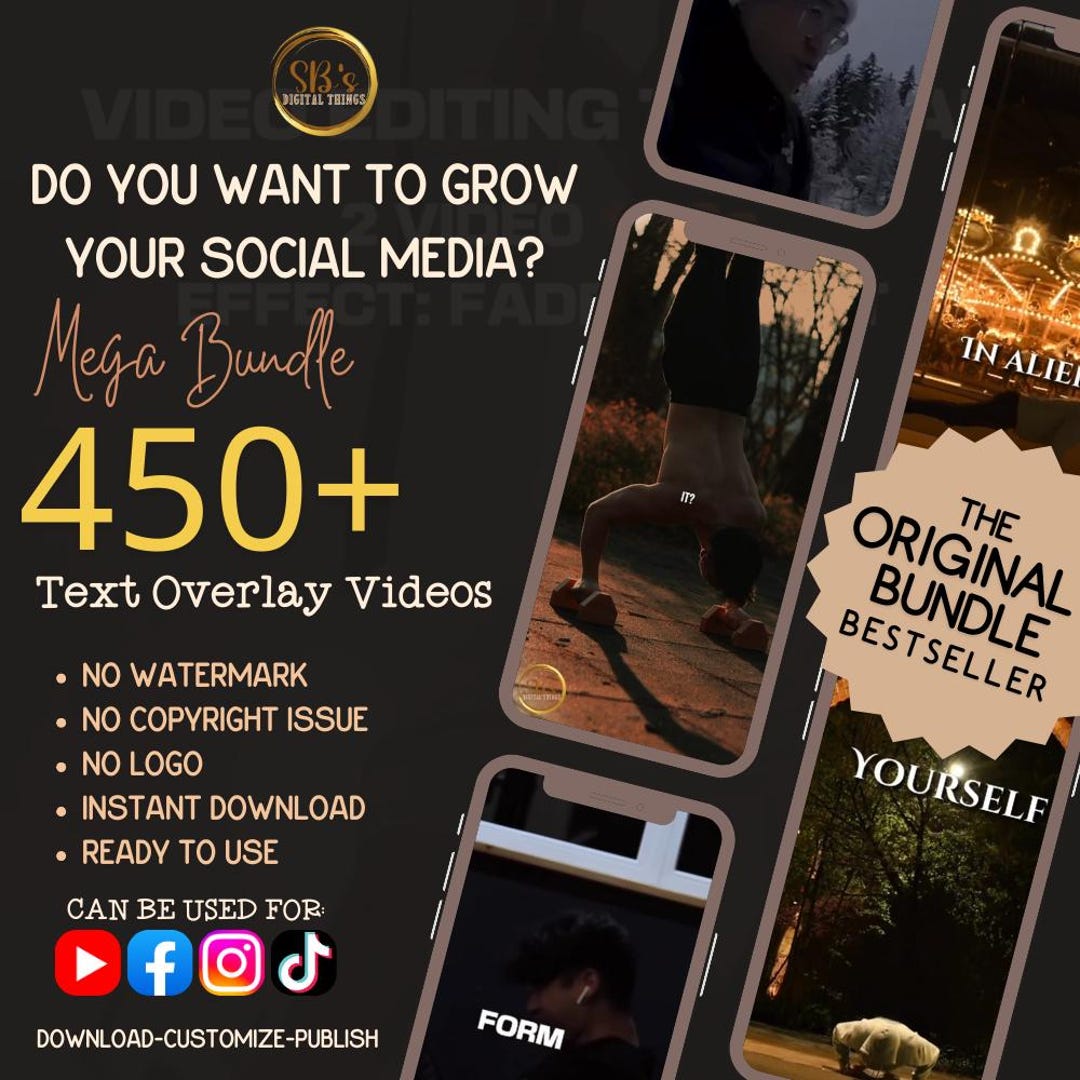 The Ultimate Text Overlay Video Bundle | 450+ Video No Watermark No ...