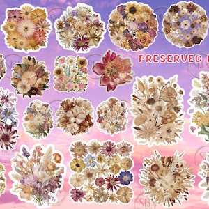 Preserved & Dried Flowers Sticker Collection | Planner, Scrapbooking, Decor, and DIY Project | Perfect for Nature Lover and Creative Crafter