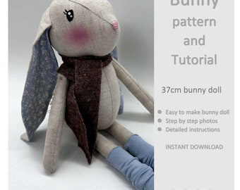 Modèle de lapin PDF facile à créer. téléchargement facile. modèle de poupée lapin