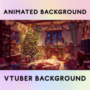 Geanimeerde kerst Vtuber-achtergrond | Feestelijke overlay voor studio en streaming