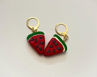 Handmade Palestine Flag Earrings with Heart