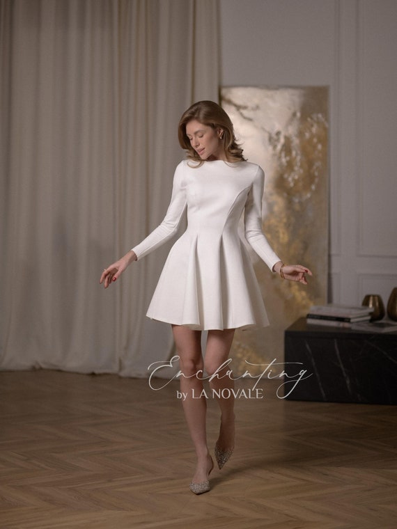sachin and babi light blue dress Flowy Ruffle White Mini Dress - Solid V-Neck A-Line Dress for Women |  XX-Large | Buy Now with Express International Delivery
