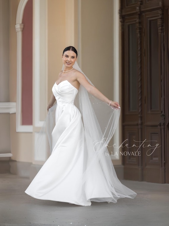 navy blue dress for baby girl Andrea and Leo WL070 Long Prom Dress Off White/Nude / 12