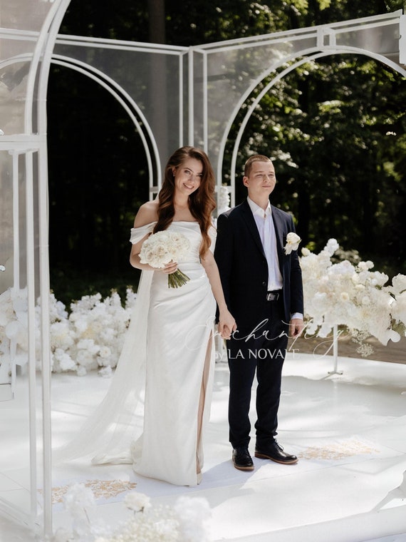 satin bandeau wedding dress Bridal Ivory Satin Bandeau Eira Maxi Dress