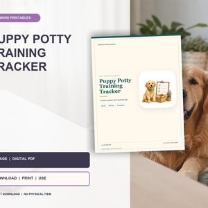 Puppy Potty Training Tracker Printable, Daily Dog Potty Log, House Training Chart, Fillable PDF Download
