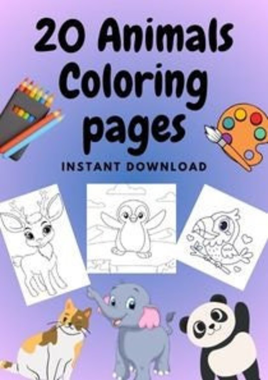 20 Animals Coloring Pages for Kids,animal Coloring Pages,animals ...