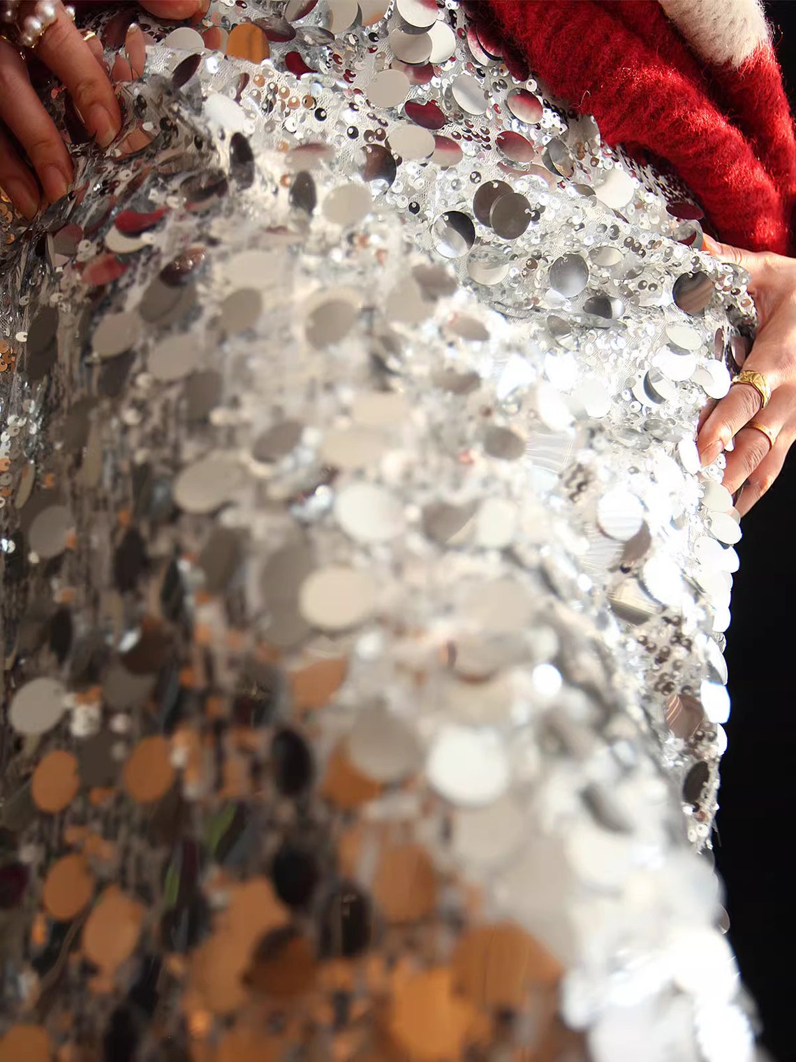 Sequins Skirt - Silver