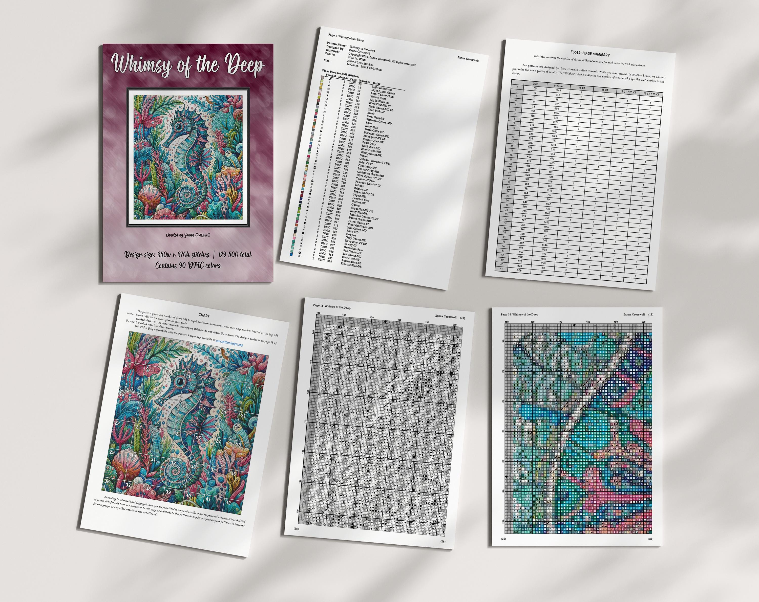 Whimsy of the Deep - Underwater Life Full Coverage Cross Stitch Pattern ...