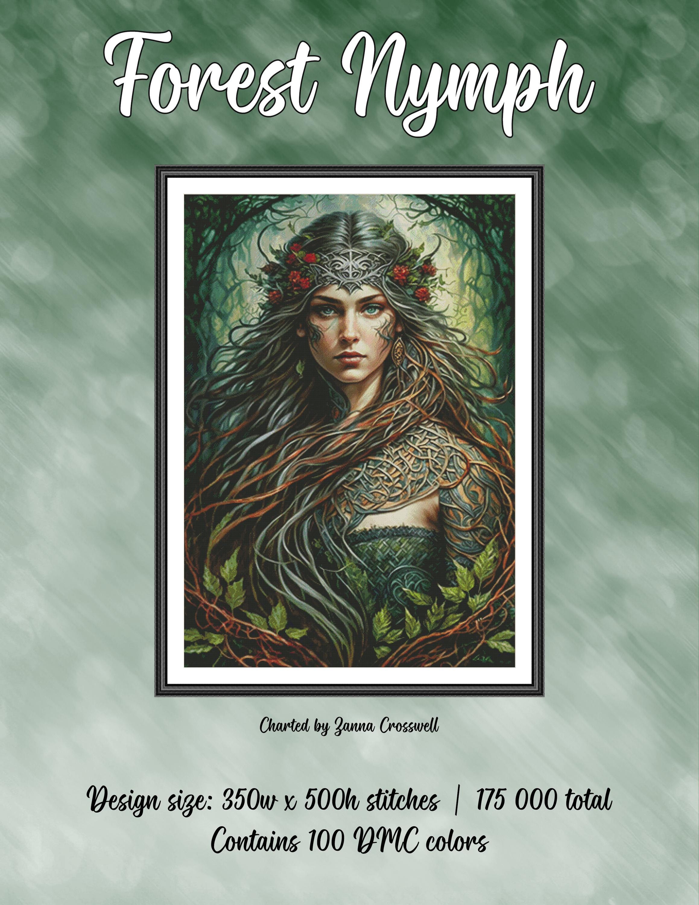 Forest Nymph - Modern Full Coverage Cross Stitch Pattern for Advanced ...