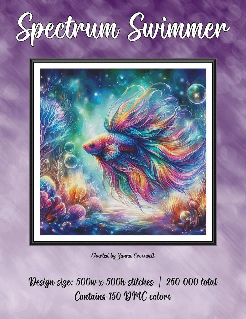 Spectrum Swimmer - Underwater Rainbow Fish Modern Full Coverage Cross ...